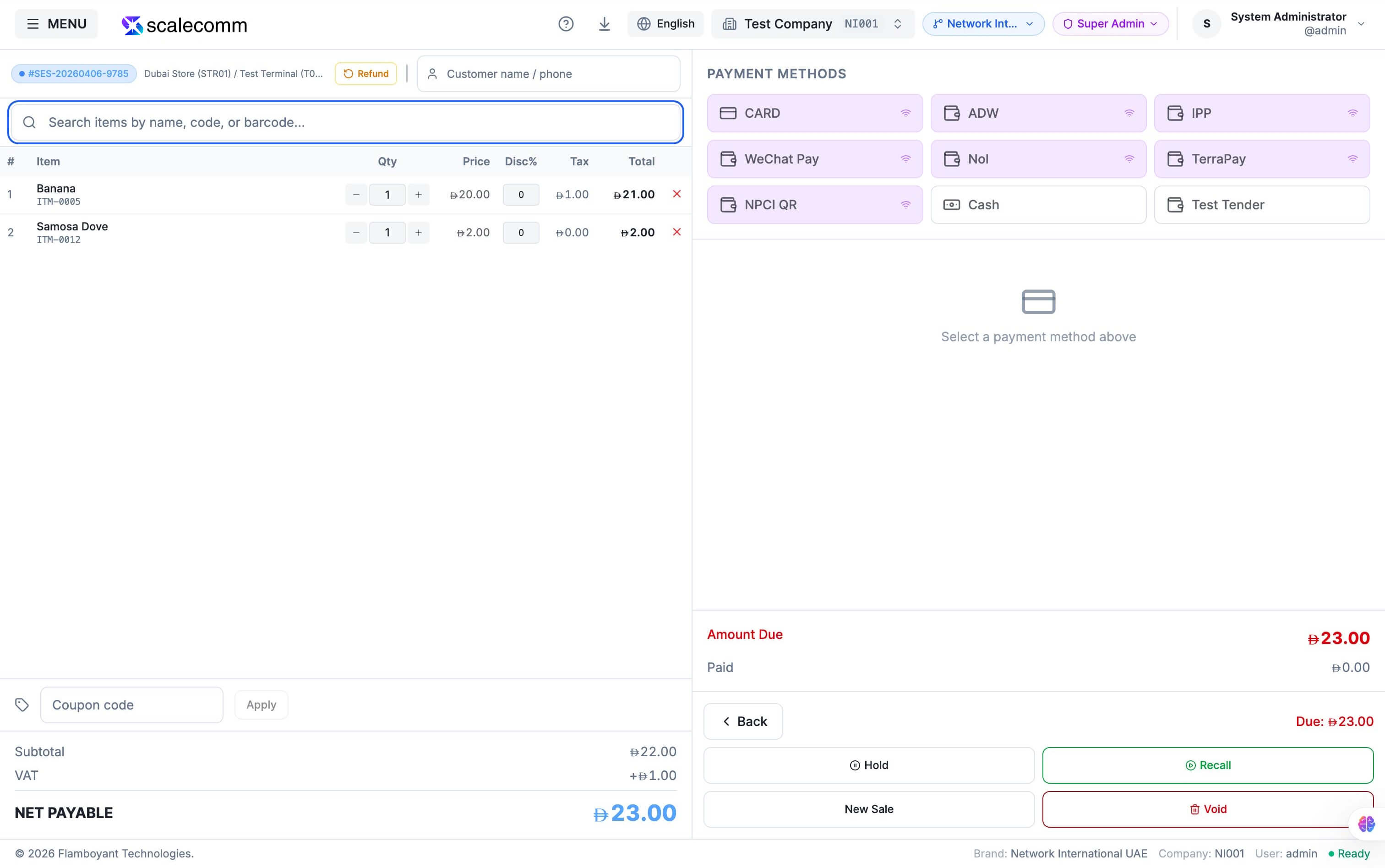 Billing payment interface
